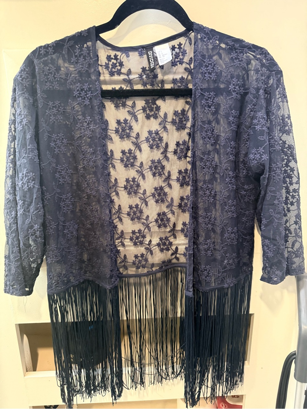 Elegant Lace Fringe  - Black